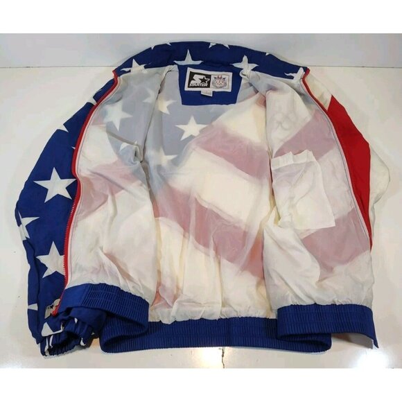 Starter USA Olympic Team Jacket Full Zip Nylon Windbreaker Men's L Vntg 90's HTF - Picture 3 of 8